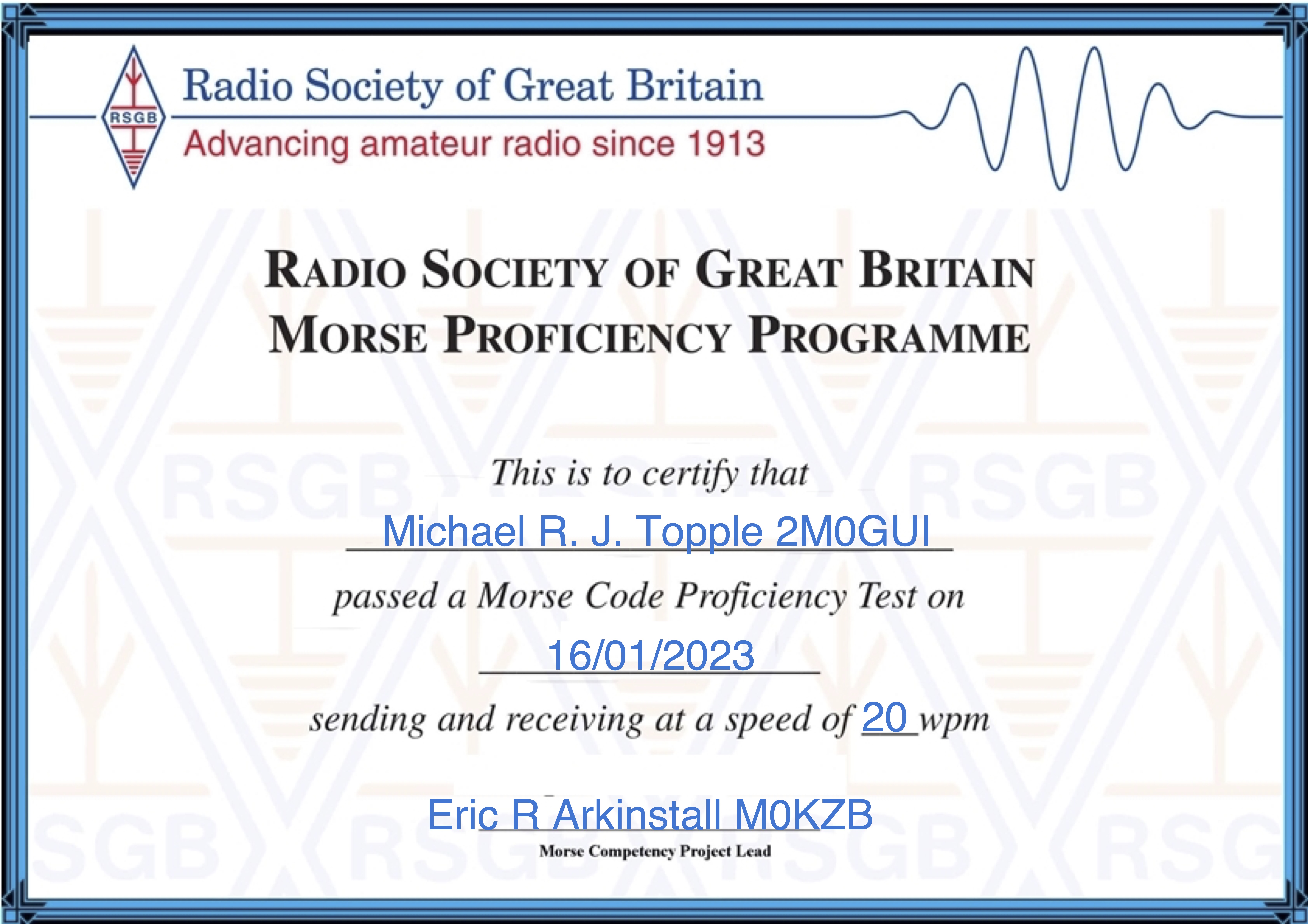 Morse pass cert