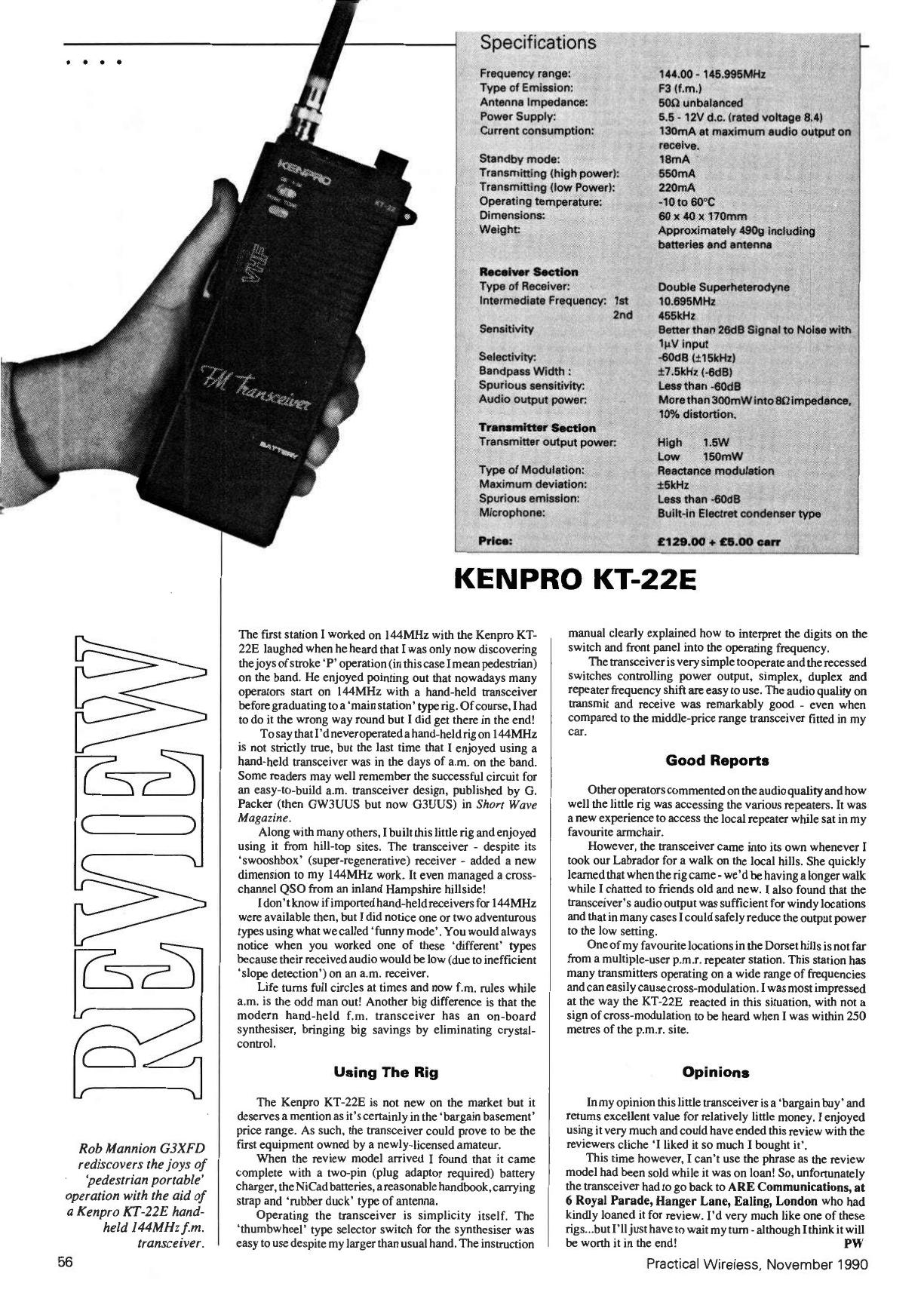Kenpro KT-22 Review in Practical Wireless